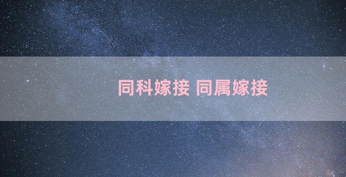 同科嫁接 同属嫁接